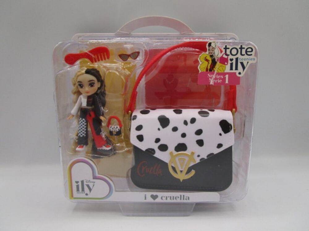 Disney ILY 4Ever Tote Teenies I love Cruella Series 1 Mini Figure & Purse Jakks